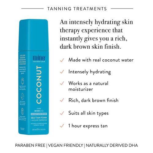 MineTan Coconut Duo Self Tan Bundle - Express 1 Hour | 2 Coconut Tanner Mousses, Mitt & Exfoliating Glove
