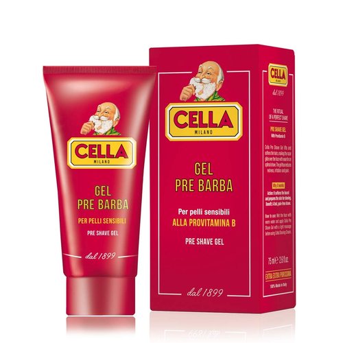 Cella Milano Conditioning Pre‑Shave Gel – Italian Skin‑Protecting Wet Shave Primer with Provitamin B & Panthenol, 2.6 oz, Glides Razor for Smooth, Irritation‑Free Shaving