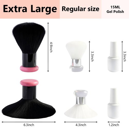 Extra Large Dusting Brush for Acrylic Nails, Power Remover – Soft Fluffy Bristles, Salon Cleaning Tool