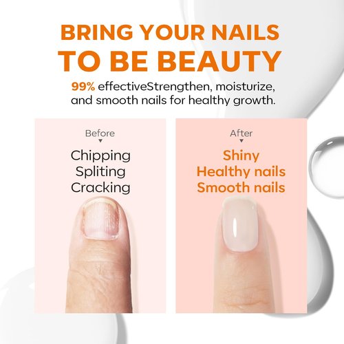 Modelones Nail Strengthener - Milky White Nail Polish for Damaged Nails | 15ml Natural Nail Repair