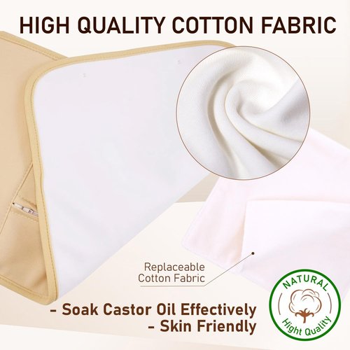 MEEYEE Castor Oil Pack for Detox: 100% Pure Cold-Pressed Oil in Glass Bottle with Cotton Wraps for Liver Support