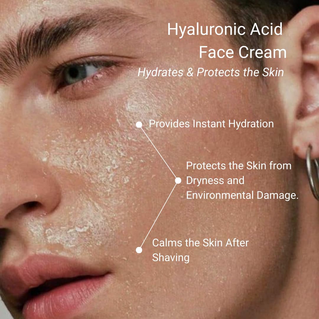 THAROS Men's Face Cream - Hydrating Hyaluronic Acid Formula for Normal & Dry Skin | 1.7 fl. oz.