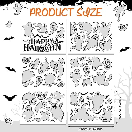 Halloween Ghost Wall Stickers - White Ghost Window Clings for Decor