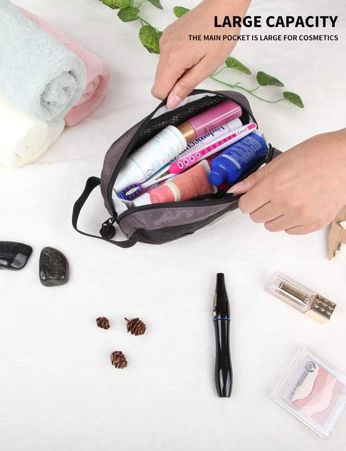 GOX Travel Toiletry Bag - Multifunctional Dopp Kit Organizer for Men | Black Color