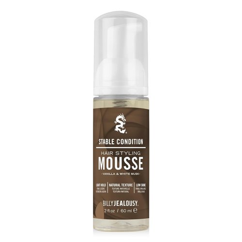 Billy Jealousy Hair Styling Mousse for Men - Light Hold, Frizz Control & Hydration | Travel Size, Vegan, Vanilla White Musk