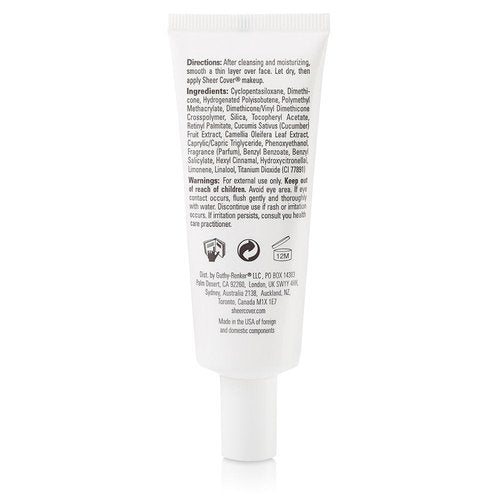 Sheer Cover Base Perfector Primer - Fills Fine Lines & Wrinkles for Flawless Makeup - 1.25 Ounce