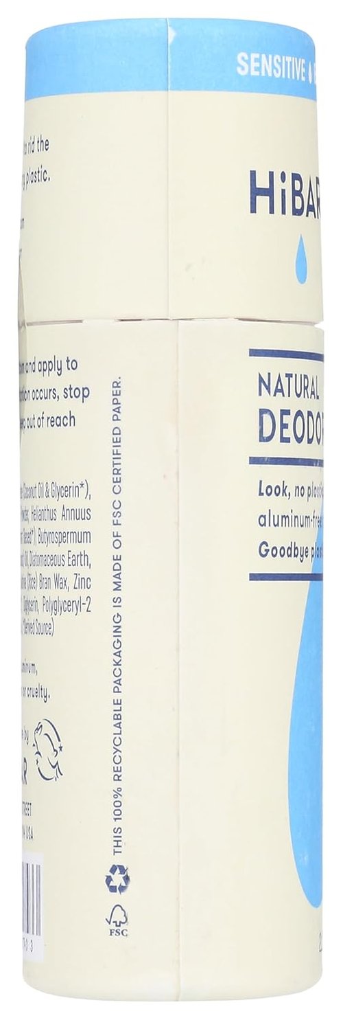 HiBAR Fragrance-Free Sensitive Deodorant - Gentle Formula for Sensitive Skin | 2.25 OZ