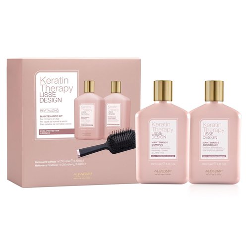 Alfaparf Milano Keratin Therapy Shampoo & Conditioner Set - Revitalizing Formula for Damaged Hair - Adds Shine & Softness