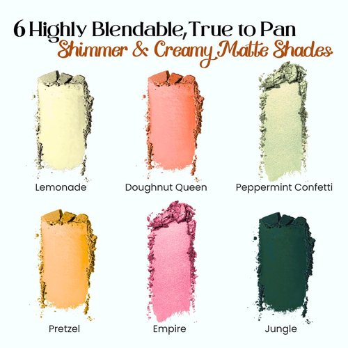 M2U NYC Eyeshadow Palette - 6 Pigmented Shades from Nude to Bold | Long-Lasting Colorful Makeup