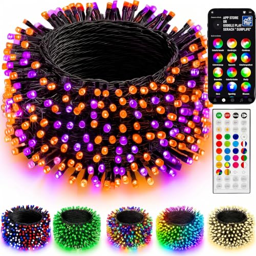 66FT 200 LED Color Changing RGB Christmas Halloween String Lights - Smart & Music Sync