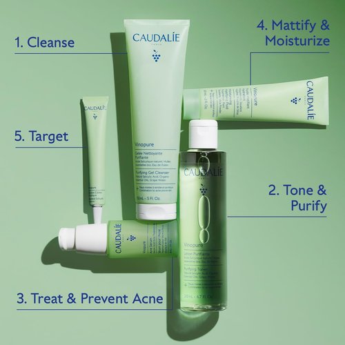 Caudalie Vinopure Acne Treatment - Salicylic Acid Serum for Blemish Prevention | 30 mL