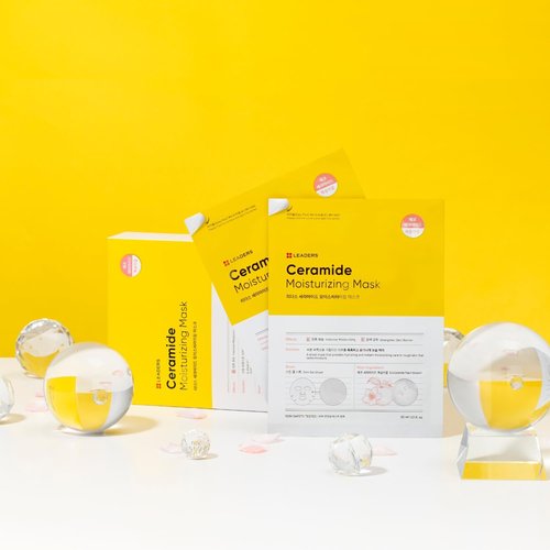 LEADERS Insolution Ceramide Moisturizing Mask - Hydrates, Moisturizes, Nourishes Rough & Dry Skin | Strengthens Skin Barrier, Easy Peel Pouch, Safe & Gentle for All Skin Types - 10 Sheets