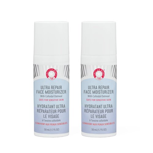 First Aid Beauty - Ultra Repair Face Moisturizer, Everyday Lightweight Non-Comedogenic Formula Helps Soften Skin with Ceramides & Shea Butter, Soothing Colloidal Oatmeal, 1.7 oz, 2 ct