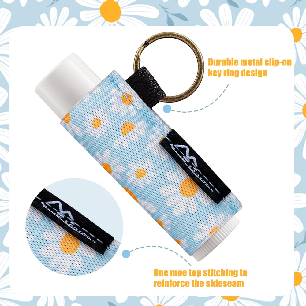 WK IEASON Lip Balm Holder Keychain - 3PCS Cute Clip-On Lip Gloss Holders for Chapstick & Burt's Bees