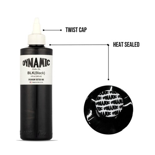 Dynamic Color Co Black Ink 8oz Bottle