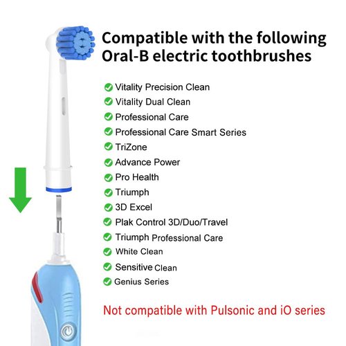 Sensitive Gum Care Brush Heads Compatible with Oral B Electric Toothbrushes, 8 Pack Professional Toothbrush Heads for Oral B Replacement Head Refills Pro 500/1000/1500/3000/3757/5000/7000/7500/8000.