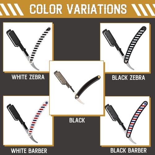 Better Barber Professional Straight Edge Razors for Men-Premium Disposable Razor Kit for Shaving Hair/Beard-Men’s Shave Kit Safety-Razor for Men (Refill blades pack, 80 Units)