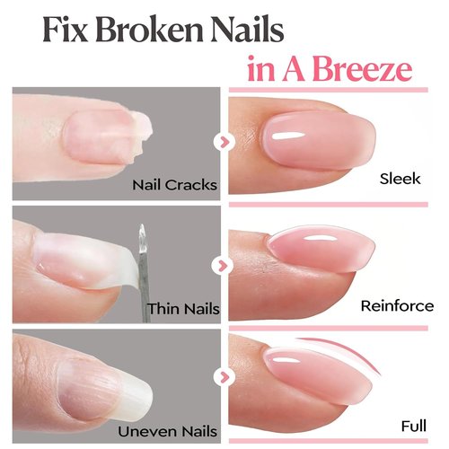 AZUREBEAUTY Builder Nail Gel - 7-in-1 Jelly Peach, 18ml | Beginner-Friendly Nail Strengthener for DIY Home Salon