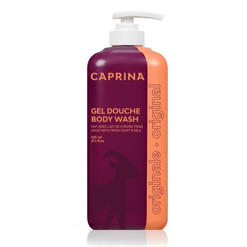 Caprina Fresh Goat’s Milk Body Wash, ORIGINAL Formula, 625 ml, Moisturizing Cleanser for Normal Skin, Gentle Daily Hydration