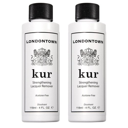 LONDONTOWN Acetone-Free Nail Polish Remover – Fast-Acting, Gentle Formula with Vitamins A & E, Removes Glitter & Dark Polish, Strengthens & Hydrates Nails, 4 fl oz each, Pack of 2