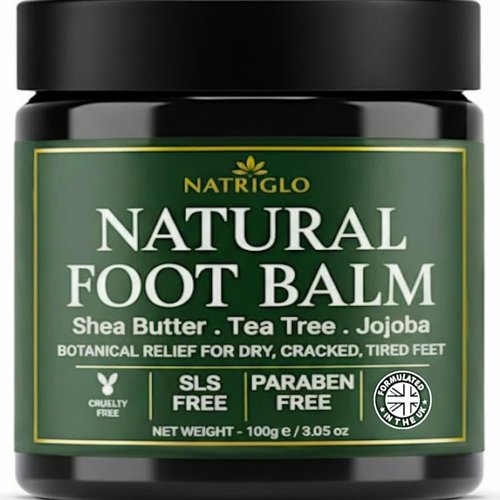 Organic Tea Tree Foot Balm for Dry Cracked Feet & Heels - Intensive Callus Remover & Foot Repair Cream with Shea Butter - Moisturizer for Rough Hard Skin & Cracked Heel Treatment for Men & Women