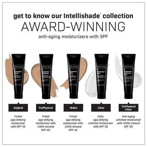 Revision Skincare Intellishade® TruPhysical Clear SPF 50 - 100% Mineral Face Sunscreen & Anti-Aging Moisturizer, 1.7 oz