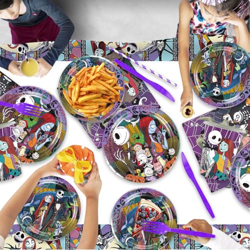 Halloween Party Supplies Tableware Set for 20 Guests - Christmas & Birthday Decorations