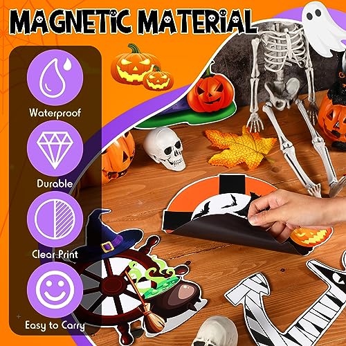 Halloween Cruise Door Magnets Set - Pumpkin Design, 4 Pcs