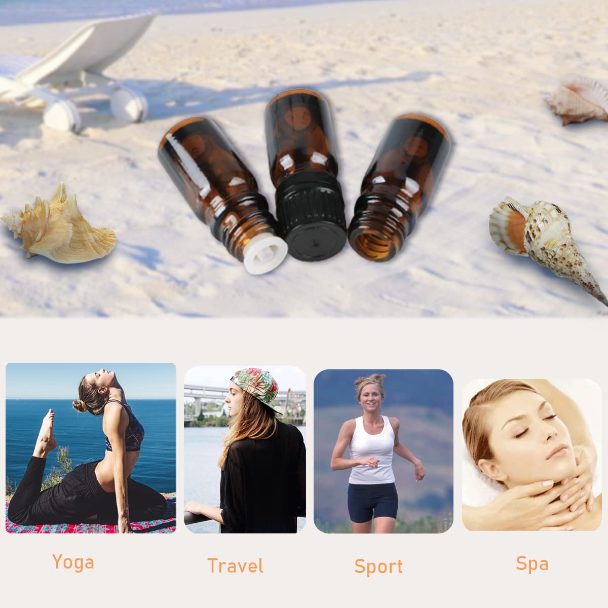 Wresty 20 Pack 5ml Amber Glass Essential Oil Bottles with Dropper, Perfect for Essential Oils, Perfume, Aromatherapy