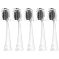 Replacement Brush Heads for Burst Original & Pro Sonic Electic Toothbrushes, 5 Count with Travel Covers, White for Adults