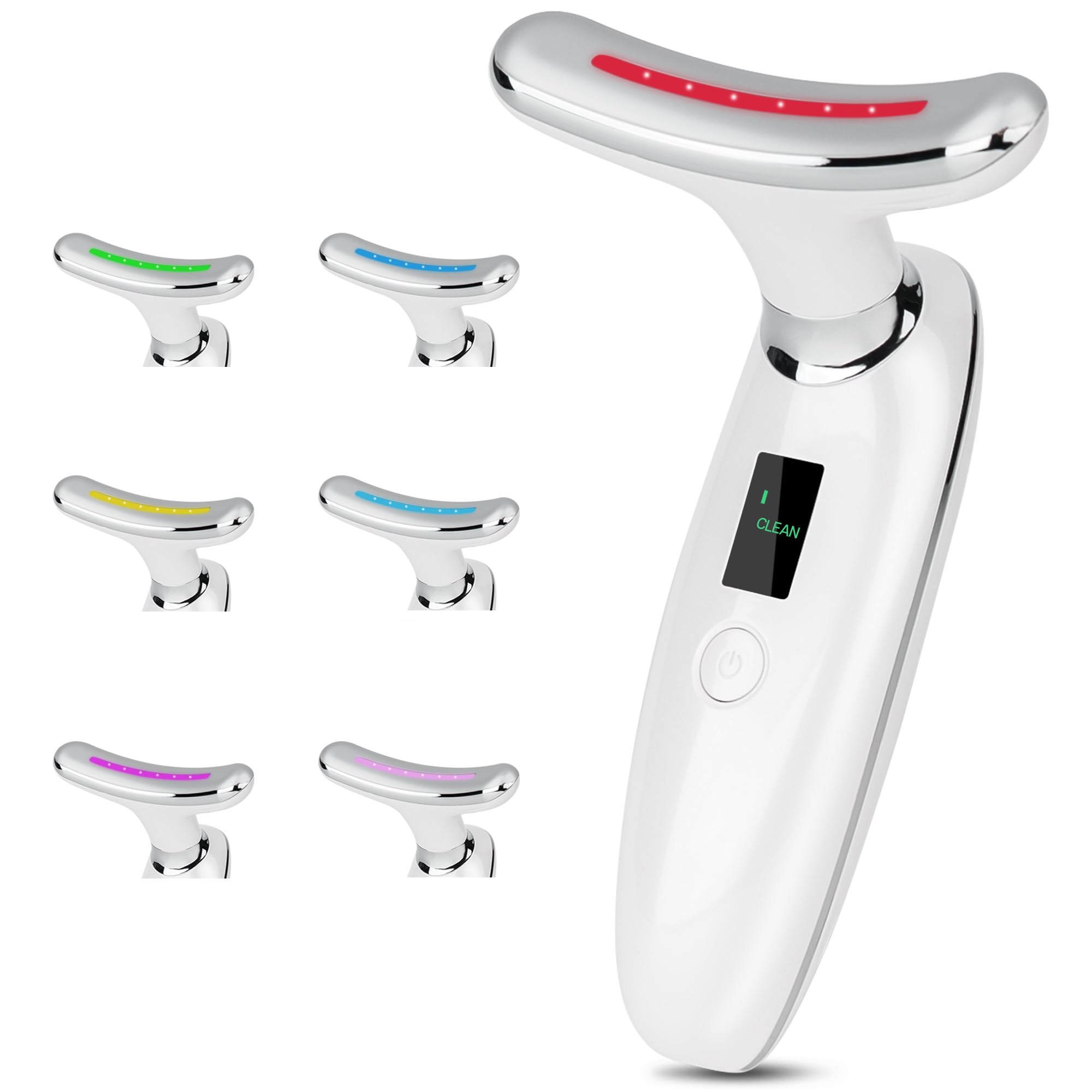 VRAIKO Lilac 7-in-1 Beauty Massager for Face and Neck - Jawline Lifting & Firming - Face Lymphatic Drainage Massager for Anti Aging Wrinkle, Forehead Lines, and Dark Circles, White