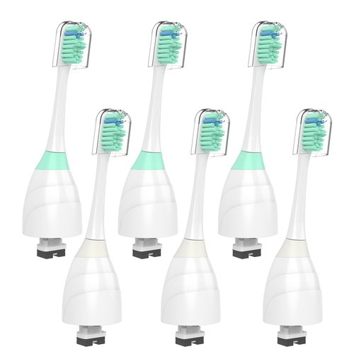 Replacement Toothbrush Heads for Philips Sonicare E Series, Replacement Brush Head Compatible with Phillips Sonic Care Essence, Xtreme, Elite, Advance, Screw-On Electric Toothbrush Heads, 6-Pack