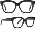 DIFF Ava Reading Glasses - Oversized Blue Light Blocking Readers | Lightweight Designer Square Frames