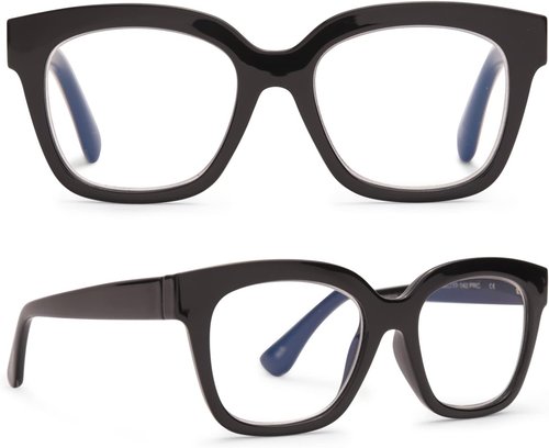 DIFF Ava Reading Glasses - Oversized Blue Light Blocking Readers | Lightweight Designer Square Frames