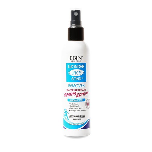 EBIN NEW YORK Wig Adhesive Remover Spray - Sports 4.05oz/ 120ml | Wig Glue Remover Fast Removes Double Sided Hair Extensions Tape Adhesive| Gentle on Skin | Mist Pump & Nozzle Cap, Fast & Safe Remover