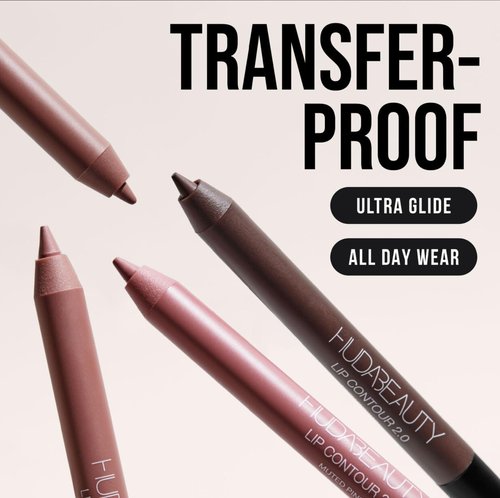 Huda Beauty Lip Contour Duo - Blushed Pinks with 2 Mini Lip Pencils in Muted Pink & Pinky Brown