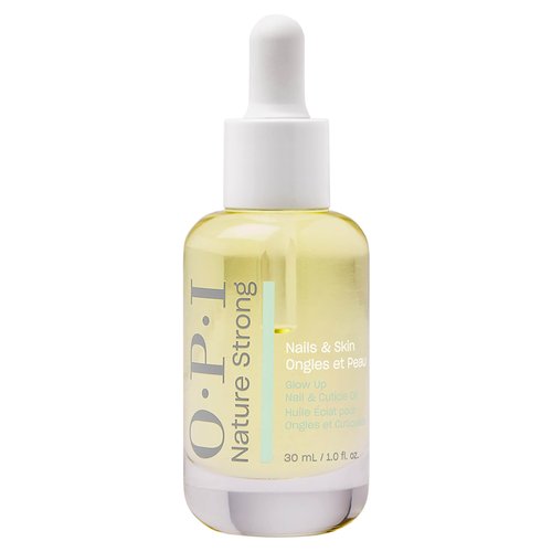 OPI Nature Strong Nails & Skin - Glow Up Nail & Cuticle Oil with Dropper | Lightweight, Nourishing Natural Oil Blend Moisturizes Dry Cuticles | Enriched with Vitamin E | 1.0 Fl Oz | 30 mL