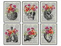 Human Anatomy Wall Art Prints Set - 8x10 Unframed Medical Decor for Office & Home - Skull Brain Lungs Kidneys Liver - Shabby Chic Gift for Doctors & Nurses
