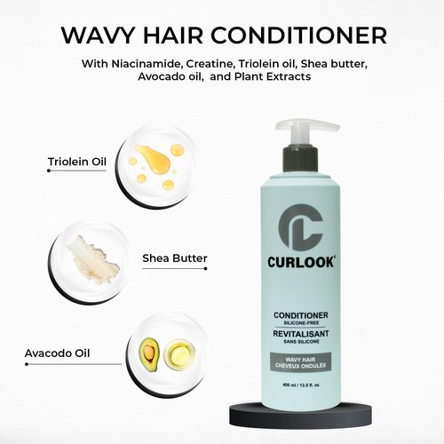 Skiennix Wavy Hair Conditioner - Silicone-Free Formula for Softness & Shine | 400ml (13.5 oz)