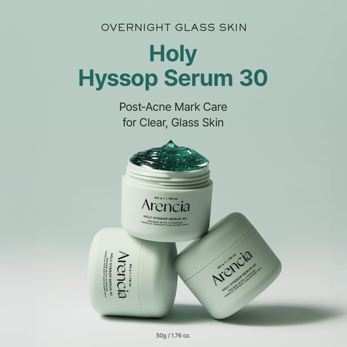 Arencia Glow Hyssop Overnight Face Mask Serum - Hydrating Anti-Aging Formula for Youthful Korean Glass Skin | Vitamins A, C, E, Niacinamide & Peptides