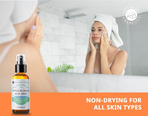 Kate Blanc Cosmetics Hypochlorous Acid Spray - Gentle Facial Cleanser for Acne-Prone Skin | 2oz