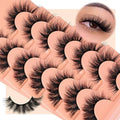 Cat Eye False Lashes Wispy Fluffy Fake Eyelashes 7 Pairs - Natural Look, Reusable