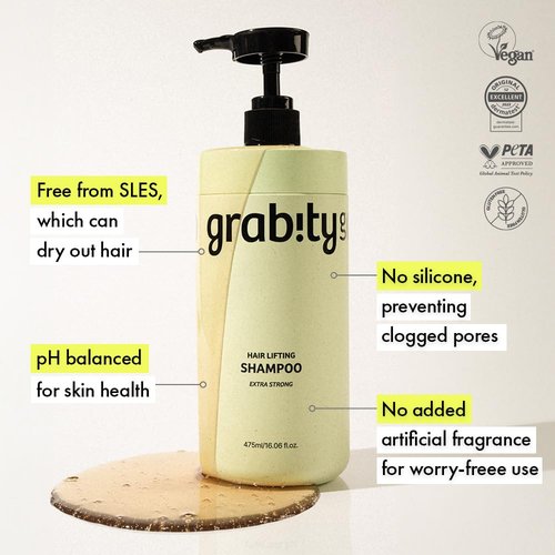 Grabityg0.0 Hair Lifting Shampoo - Extra Strong Thickening Formula with Biotin & Salicylic Acid, 16.06 fl. oz.