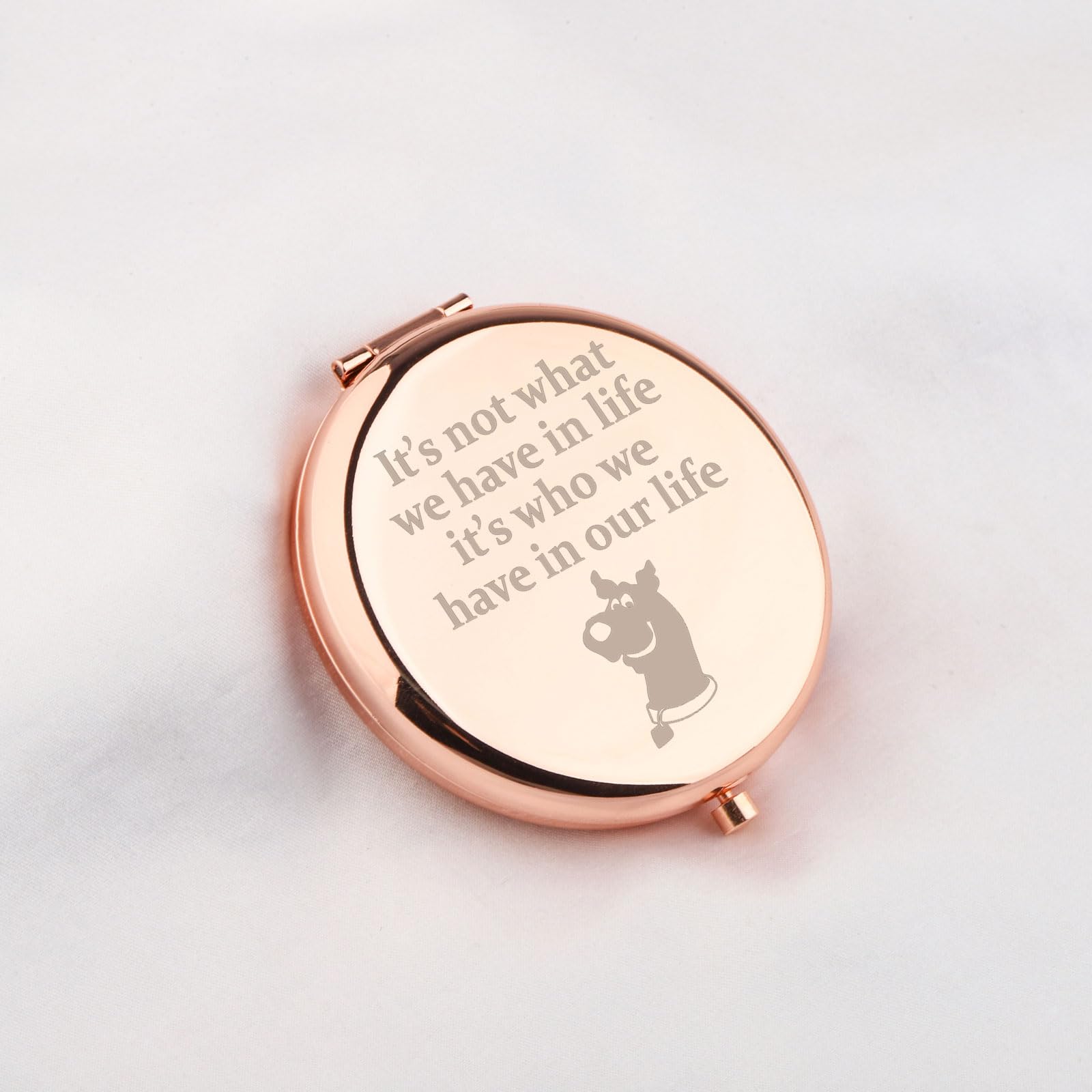 WUSUANED Funny Dog Makeup Mirror It’s Not What We Have in Life It’s Who We Have in Our Life Jewelry Cartoon Dog Lover Gift Dogs Mom Gift (artoon S Dog Mirror 2)