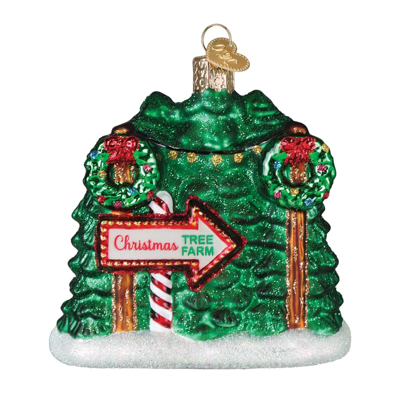 Christmas Tree Farm Glass Ornament - Handcrafted Holiday Decoration