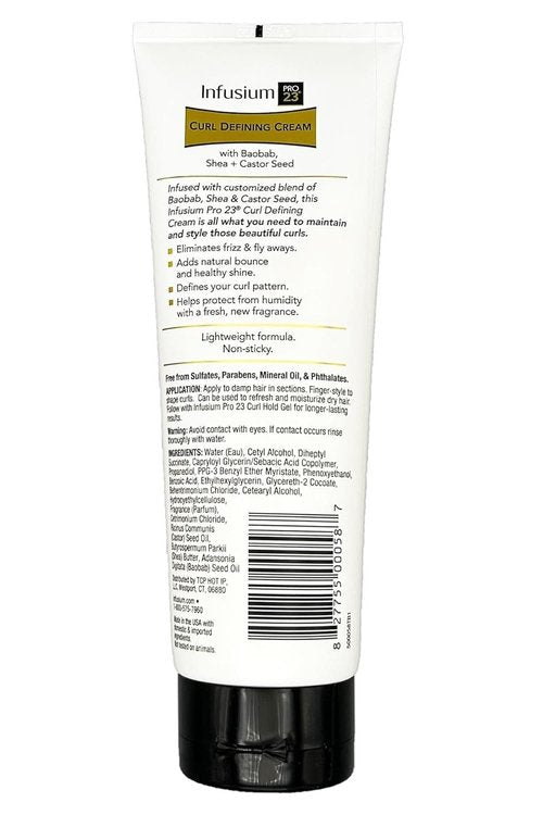 Infusium 23 Curl Defining Hair Cream - Eliminates Frizz & Adds Bounce | 8oz, White