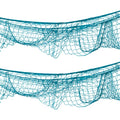 Nautical Fish Net Decorations - 2 Pack Turquoise Cotton Party Nets for Under the Sea & Luau Themes