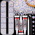 White AB Flatback Rhinestones for Crafting with Jewelry Glue - Small Pack + 3B7000 Adhesive