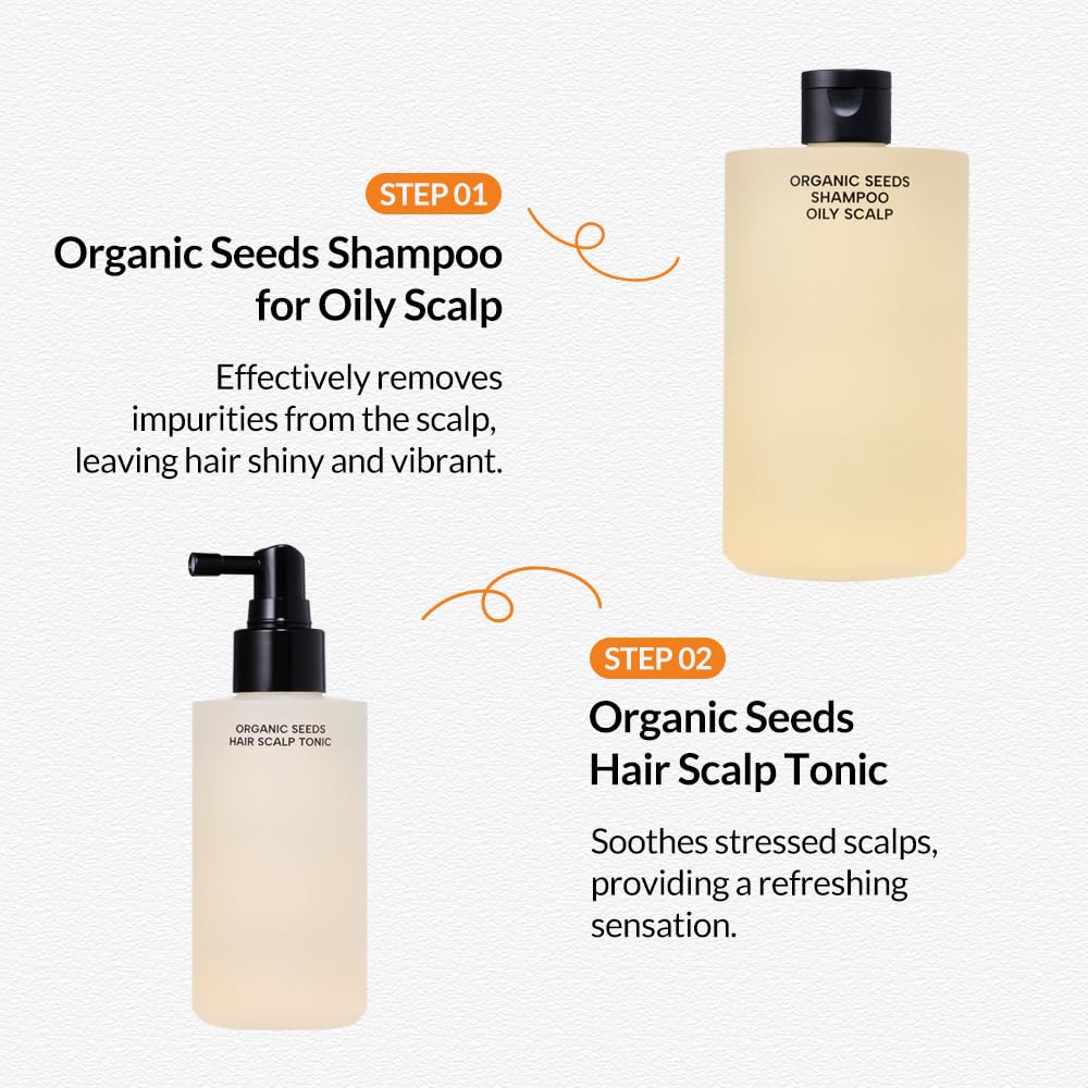 Whamisa Organic Seeds Hair Scalp Tonic, Fermented Ingredient Formula for Refreshing Scalp, Scalp Conditioning, Dry Scalp, Cooling, Korean Skin Care (165ml)