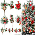 Attractive Gingerbread Christmas Tree Picks - 12 Inch Holiday Decor - Set of 12